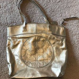 Glam Gold Coach Tote
